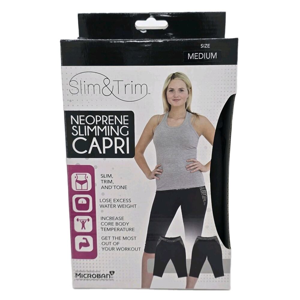Slim & Trim Neoprene Slimming Capri Pants Size MEDIUM – Workout Shapewear